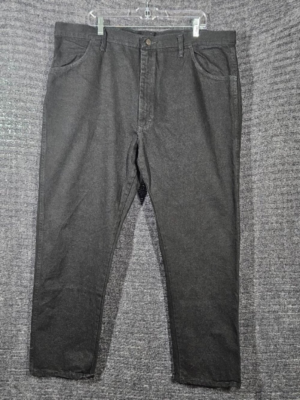 Rustler Mens Classic Straight Jeans Coal Black High Rise Denim 42x30